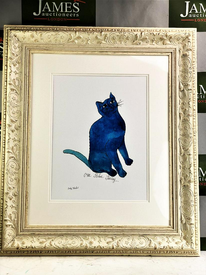 Andy Warhol "One Blue Pussy" 1954 Lithograph (1 of 4)