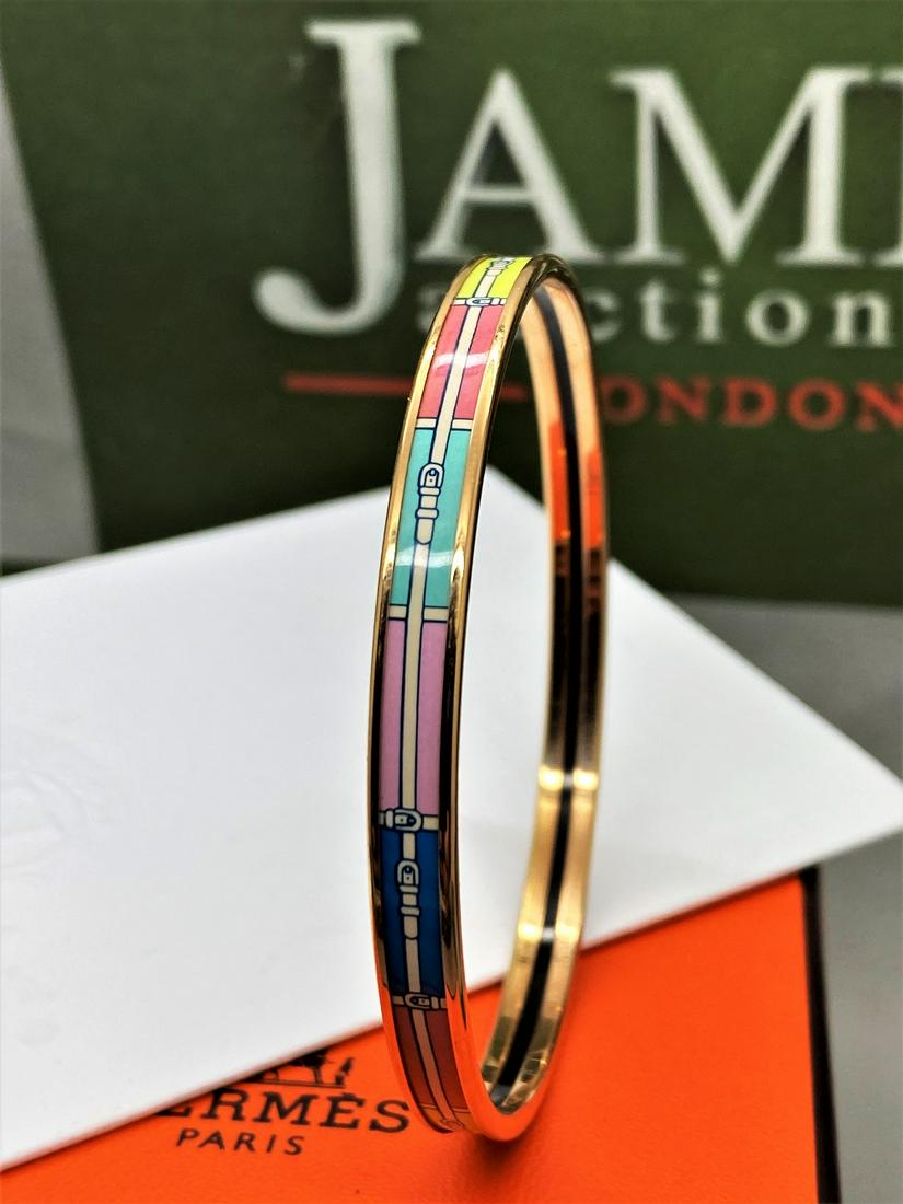Hermes Monogram Belt, Pastel Pink, Blue etc Enamel & (1 of 7)
