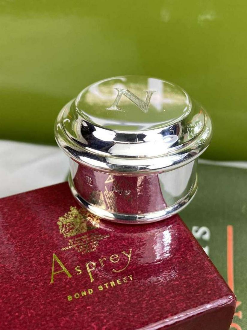 Asprey -London Sterling Silver Pill / Trinket Box. Rare Example (1 of 5)