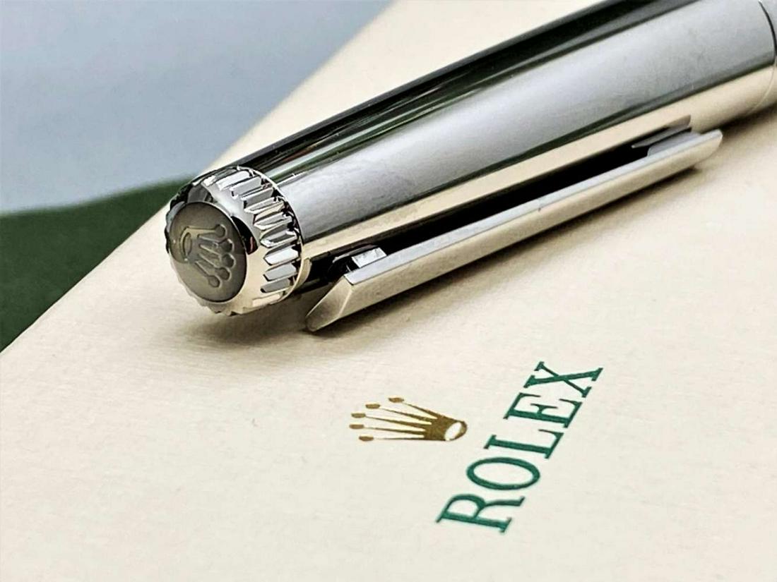 Rolex Official Merchandise "Platinum Wave Design" Pen-New: Rolex Official Merchandise "Platinum Wave Design" Pen-New, as pictured new example in original packaging