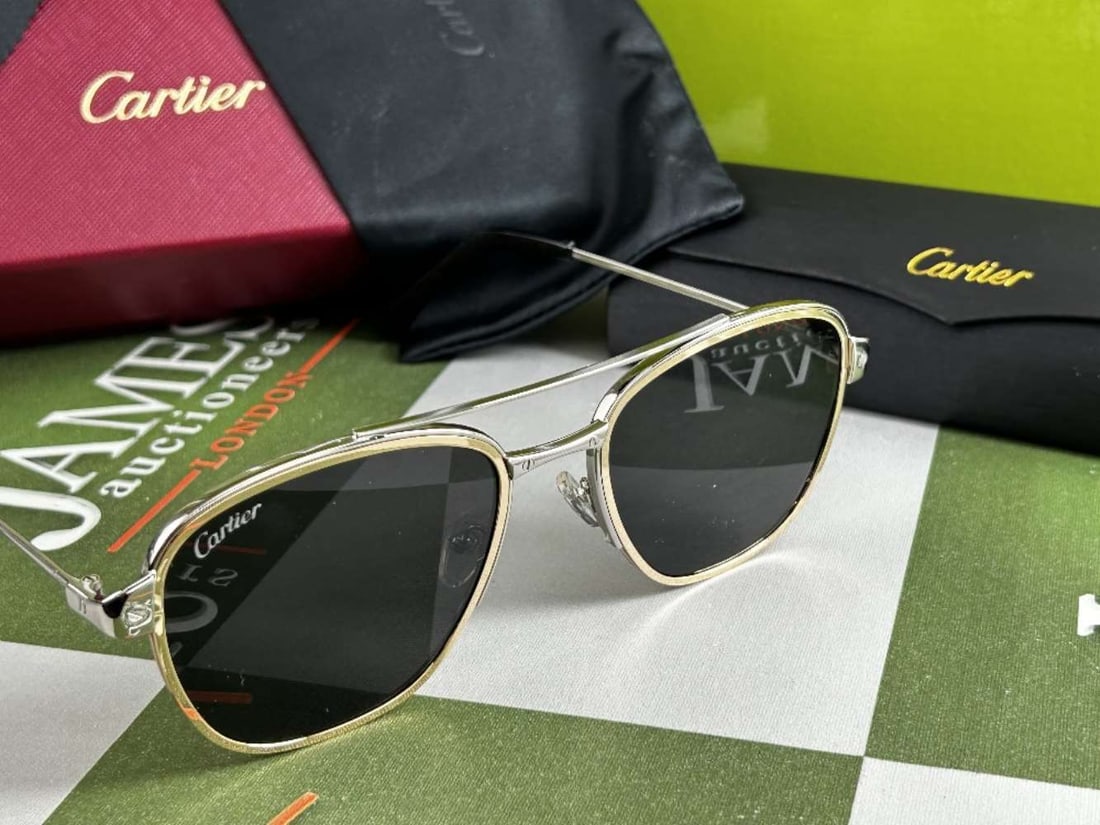 Santos de Cartier Gold & Silver Sunglasses 2022 Edition (1 of 6)