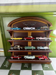 Franklin Mint Classic American Cars of the 50s & Display: Franklin Mint Classic American Cars of the 50s & Display, full set, additional cars also found to be included.