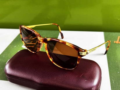 Cartier Paris Vintage Tortoiseshell 18 Carat Gold Plated Sunglasses: Cartier Paris Vintage Tortoiseshell & 18 Carat Gold Plated Sunglasses, as pictured includes original Cartier hard case.