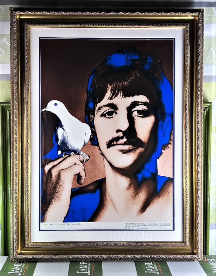 Original 1967 Vintage Ringo Starr Beatles Richard Avedon: Original 1967 Vintage 'Ringo Starr' Beatles-Richard Avedon poster, professionally framed with double mount and museum quality perspex. Dimensions as pictured.