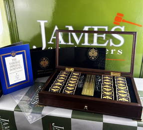 Faberge Imperial Dominoes Set Enamel 24ct Gold Plated. Franklin Mint Domino 1990