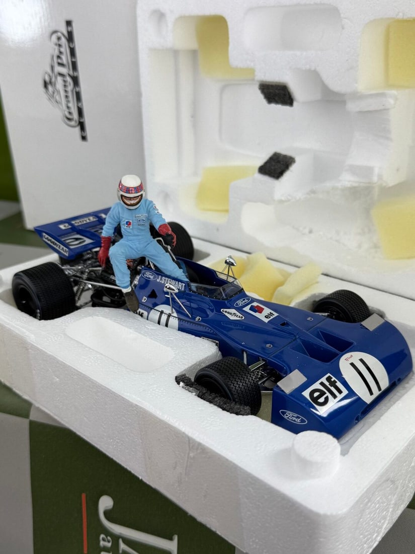 Exoto Grand Prix Classics 1:18 Tyrrell 003 (Jackie Stewart)1971-Sold Out-Discontinued For Years: Exoto Grand Prix Classics 1:18 Tyrrell 003 (Jackie Stewart) #11 GP Canada With Figurine 1971