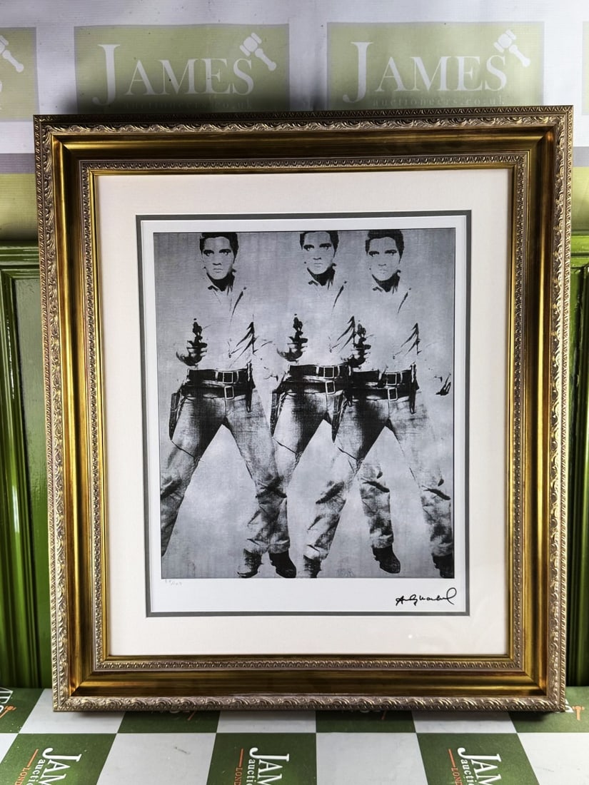 Andy Warhol-(1928-1987) Elvis Numbered Lithograph 77/100 (1 of 6)