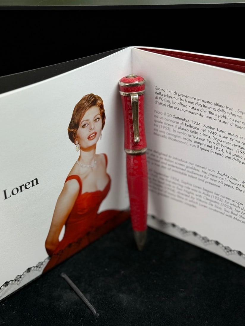 Montegrappa-Sophia Loren Limited Edition Rollerball Pen with Box and Papers Rrp £1900 - 3