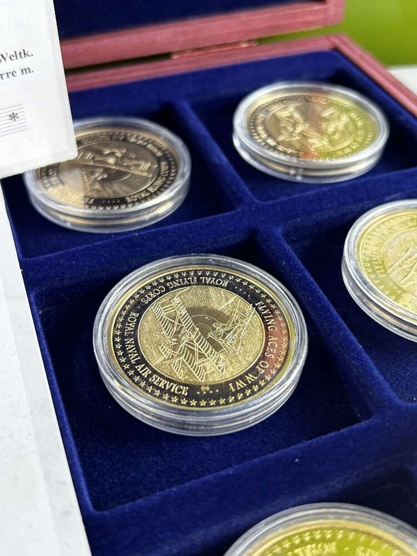 World War 1 Gold Plated Aviator Aces By Windsor Mint Rrp £299 - 4