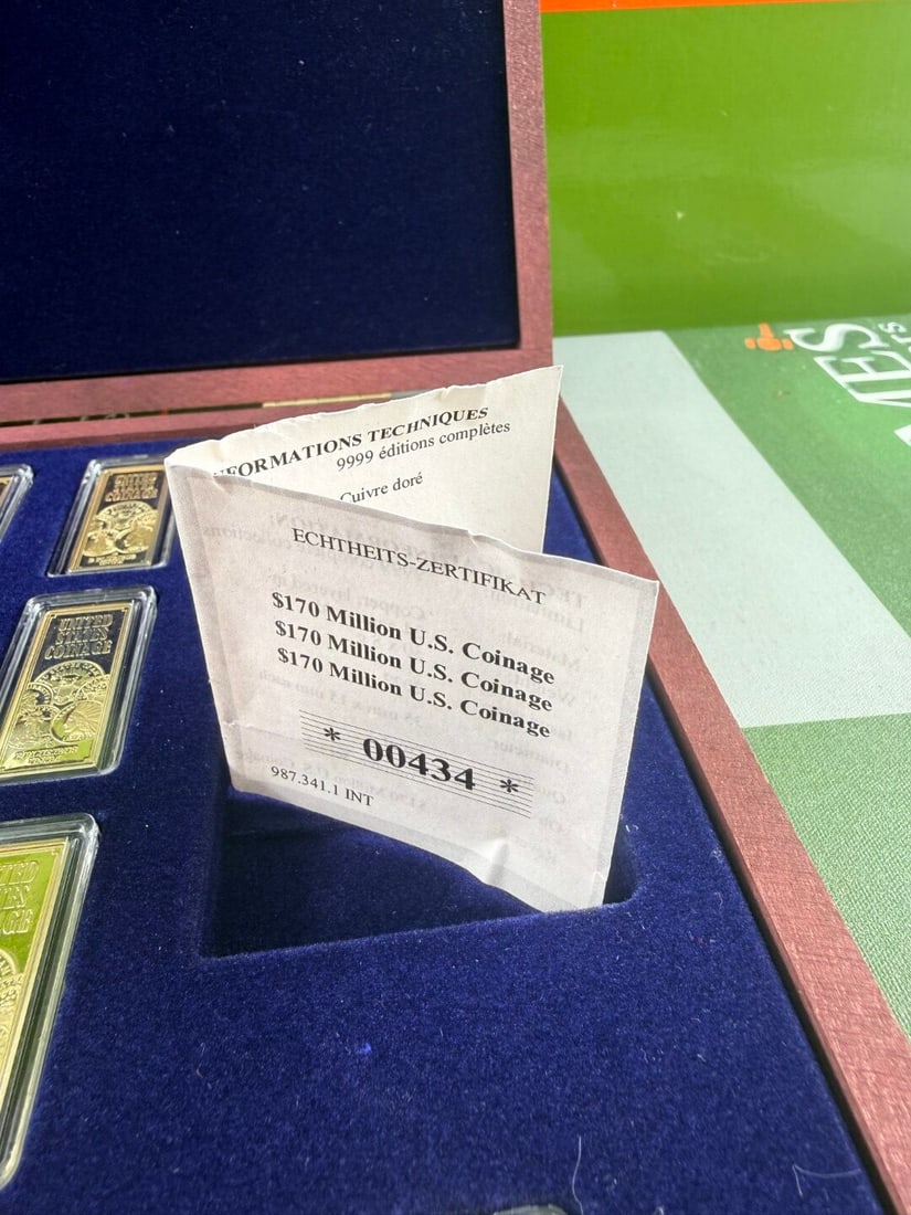 2022 Set American Mint $170 Million U.S. Coinage 29-piece Ingot Set 24k Gold - 3