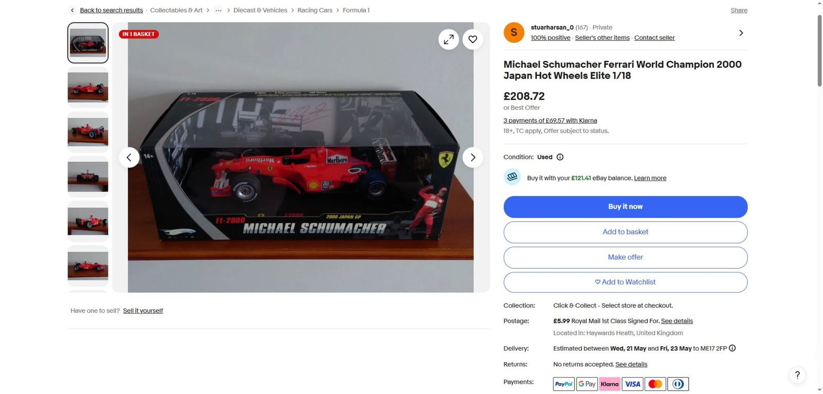 Elite 1:18 M. Schumacher Ferrari Japan 2000 Winner - 7