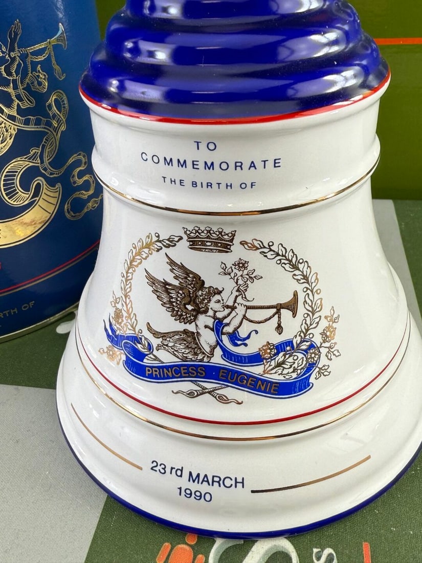 Bells Old Scotch Whiskey 24 Carat Gold Princess Eugenie Birthday Edition 1990 - 2