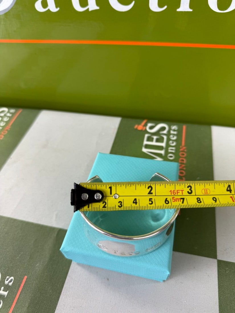 Tiffany & Co. 1837 Sterling Silver Wide Cuff Bangle Circa 1997 - 3