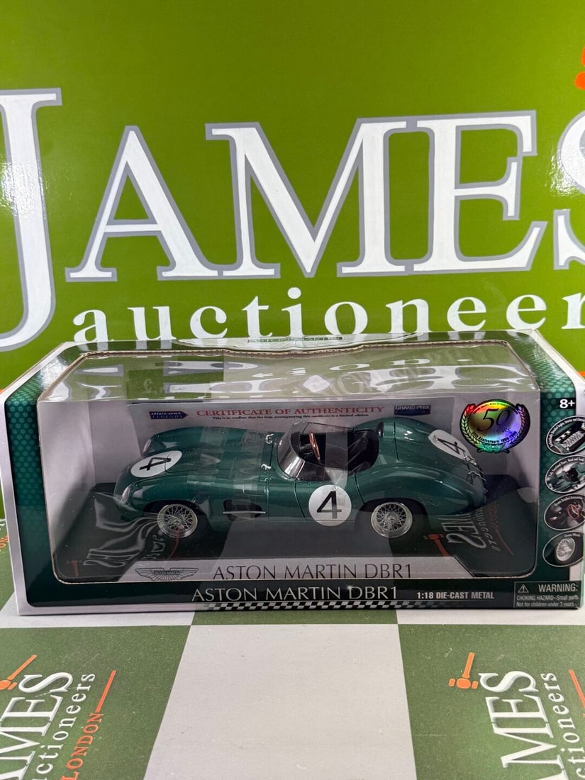 Ltd Edition 1:18 Scale Aston Martin DBR1, by Shelby Collectibles, Signed by Sir Stirling Moss - 2
