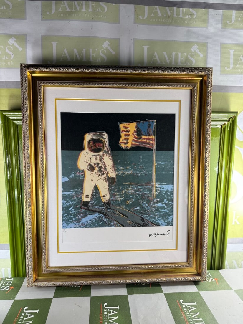 Andy Warhol-(1928-1987) Man on the Moon Numbered Lithograph #62/100 - 7