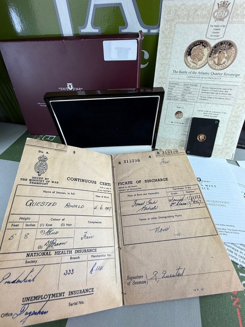 The Battle of the Atlantic Quarter Solid Gold Sovereign - 15