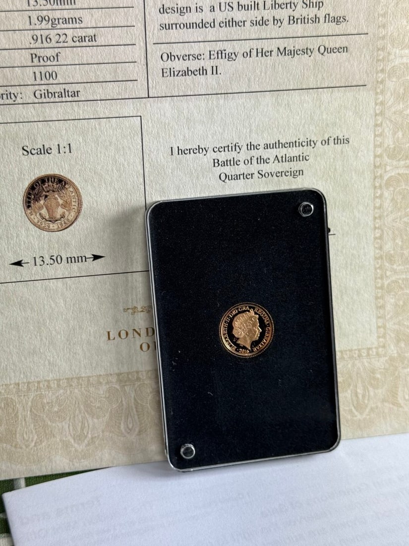 The Battle of the Atlantic Quarter Solid Gold Sovereign - 4