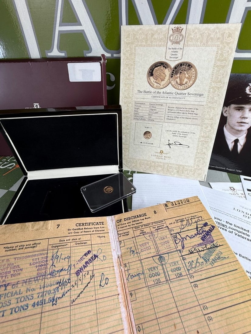 The Battle of the Atlantic Quarter Solid Gold Sovereign - 6