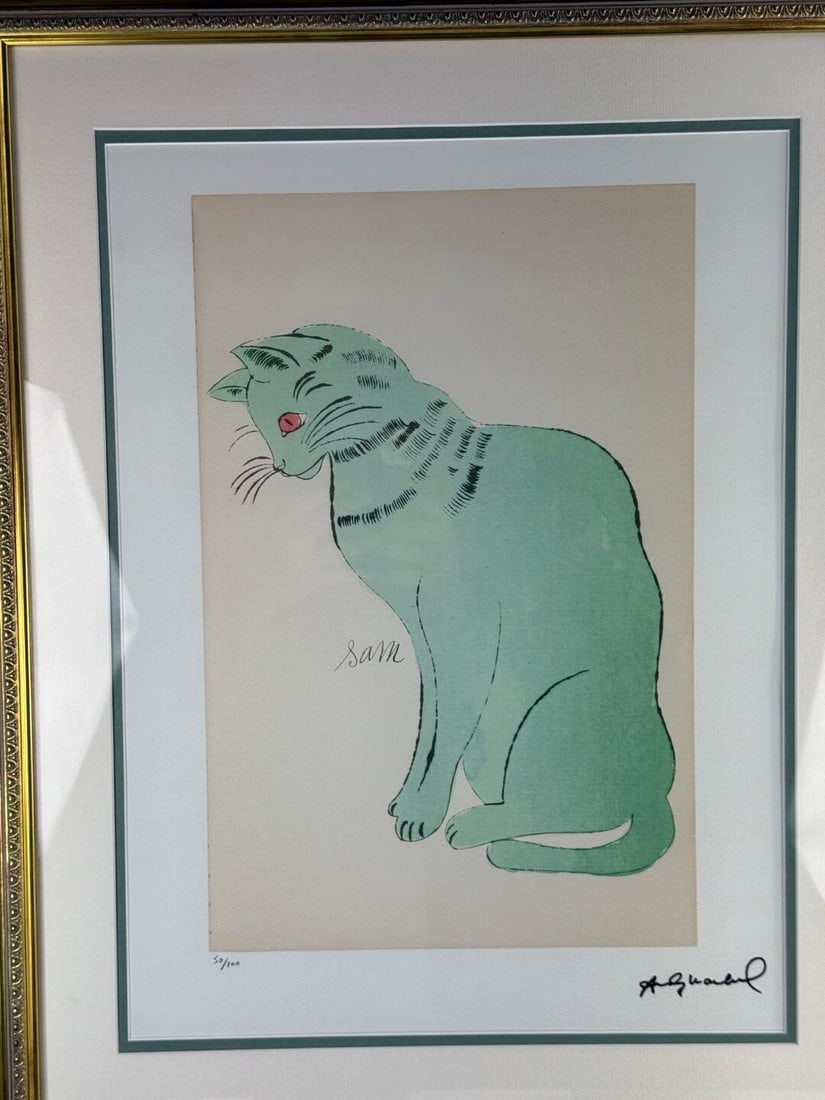 Andy Warhol-(1928-1987) `Green Sam` Numbered Lithograph #50 /100 - 2