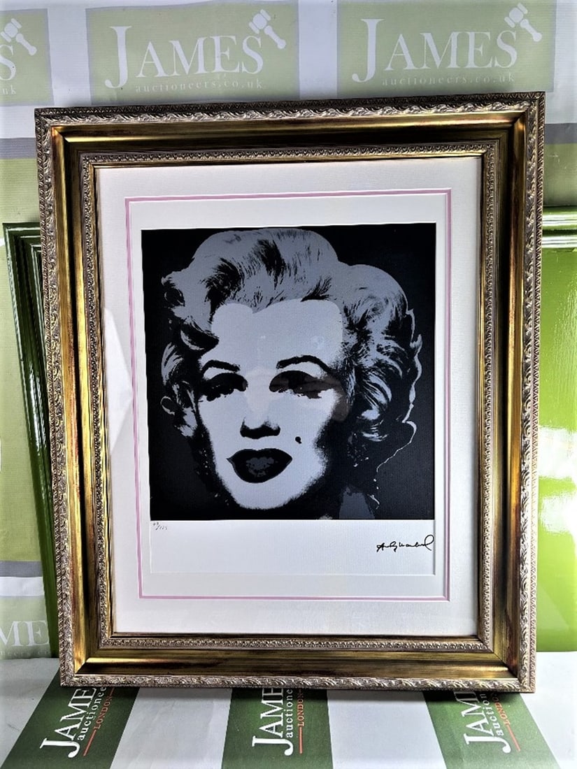 Andy Warhol (1928-1987) Marilyn Numbered Lithograph: Andy Warhol-(1928-1987) "Marilyn" Numbered Lithograph, #86/100-Castelli NY Original Numbered Lithograph as pictured. Professionally framed using museum quality perspex and double mount, gold finish