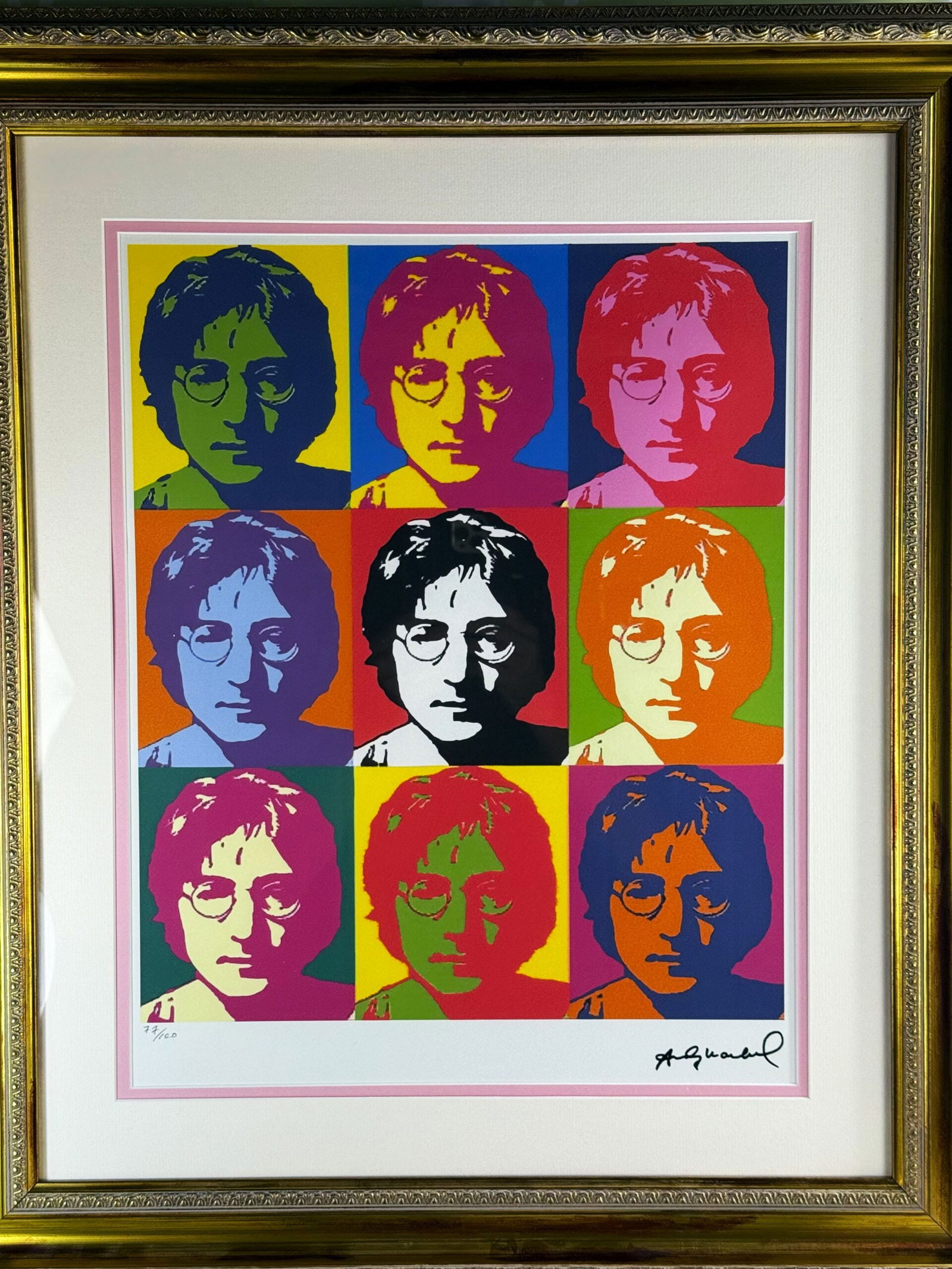 Andy Warhol (1928-1987) John Lennon 77/100 Face Numbered Lithograph - 5