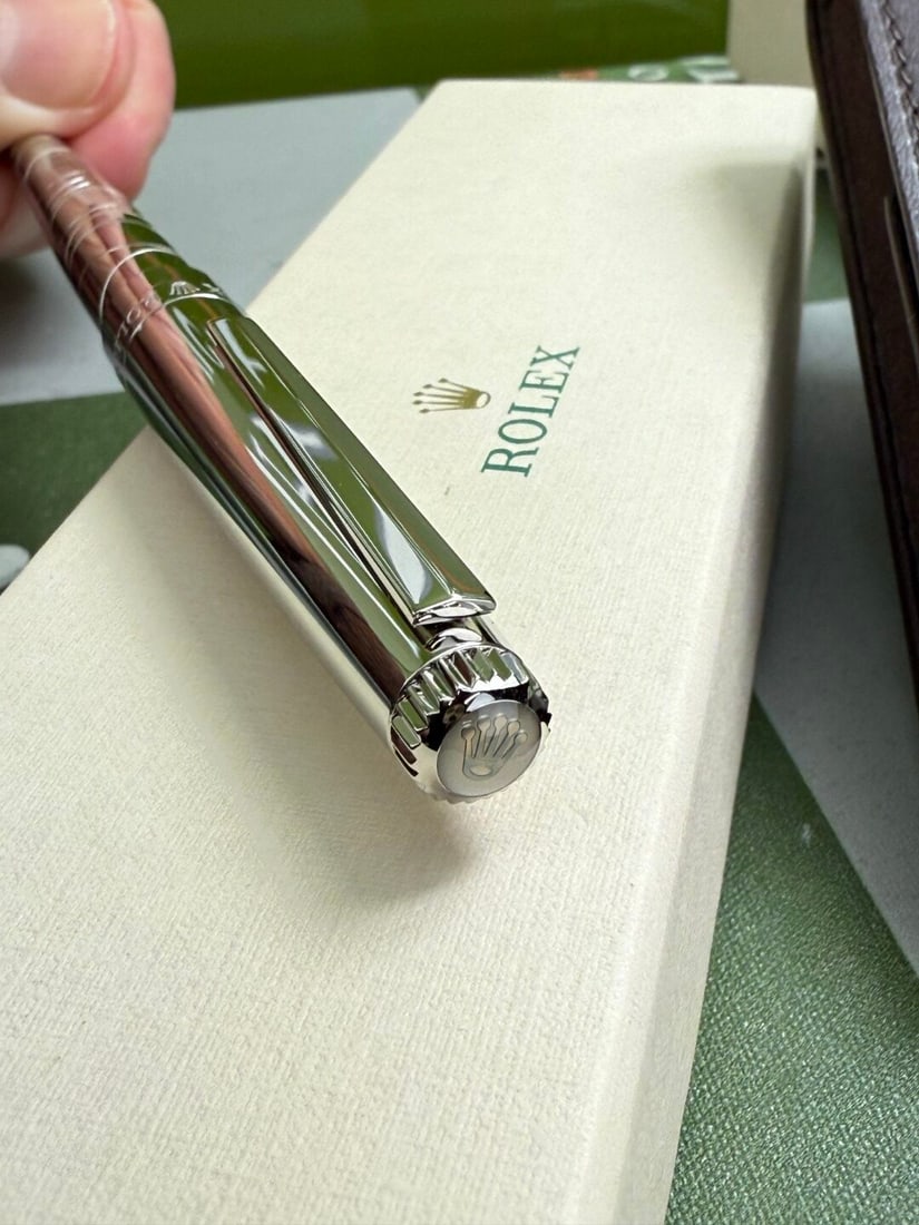 Official Rolex Merchandise Swirl Platinum Ballpoint Pen and Watch Travel Wallet Set - 6