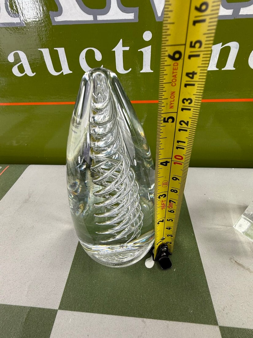 Large Egg Shaped Paperweight by Liskeard Glass, England c 1970 - 6