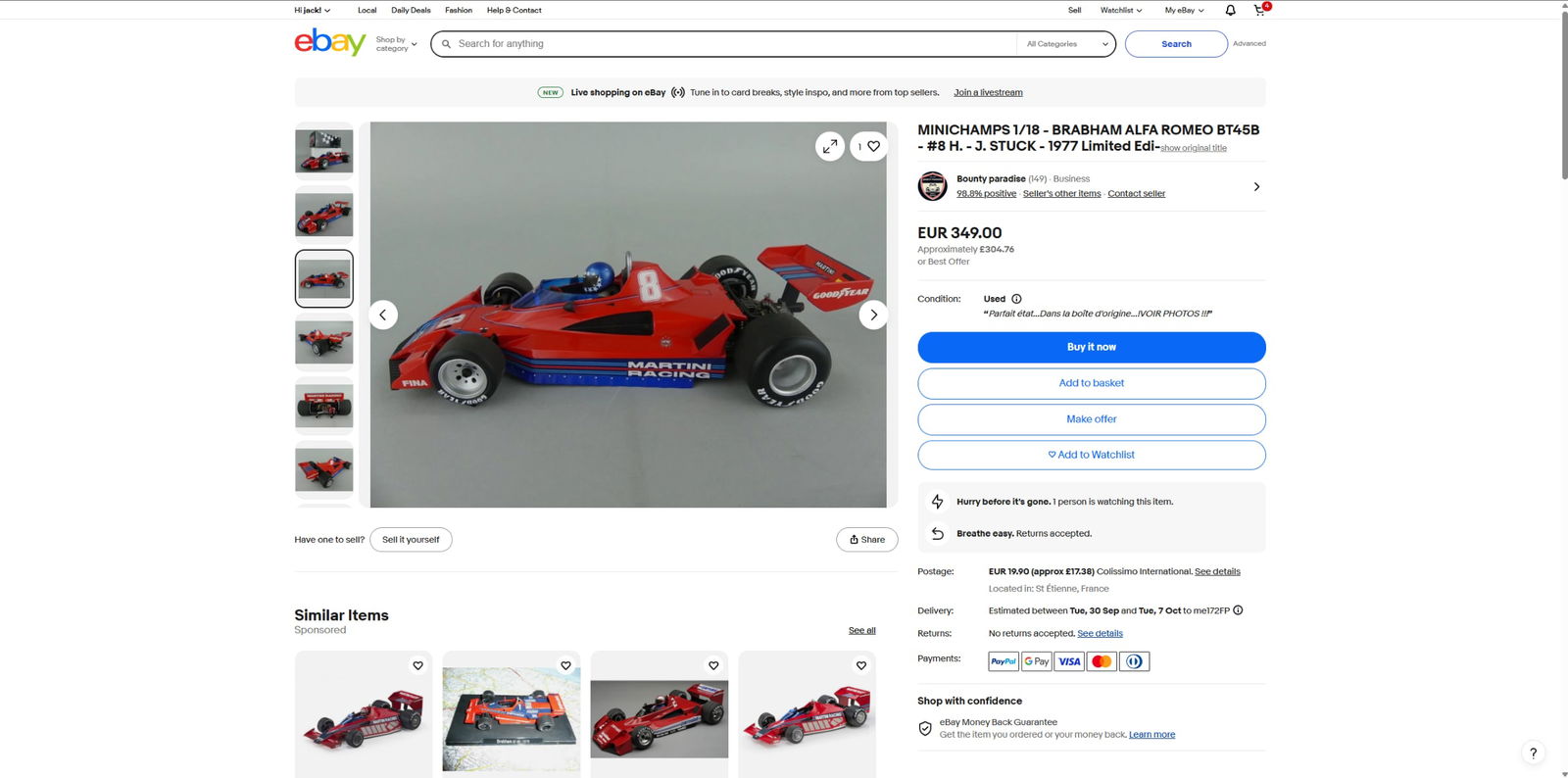 Minichamps 1:18 Brabham Alfa Romeo 1977 Ltd Edition 650Pcs. - 6