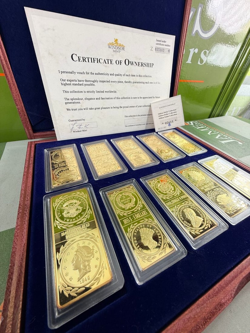 Windsor Mint Gold Plated Million Dollar Ingots Collection (1 of 7)