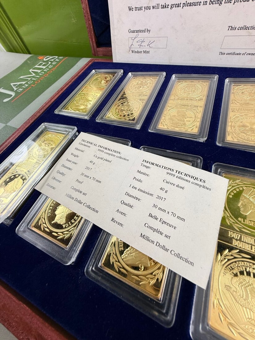 Windsor Mint Gold Plated Million Dollar Ingots Collection - 2