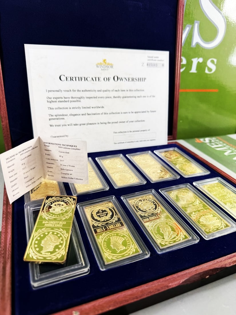 Windsor Mint Gold Plated Million Dollar Ingots Collection - 3