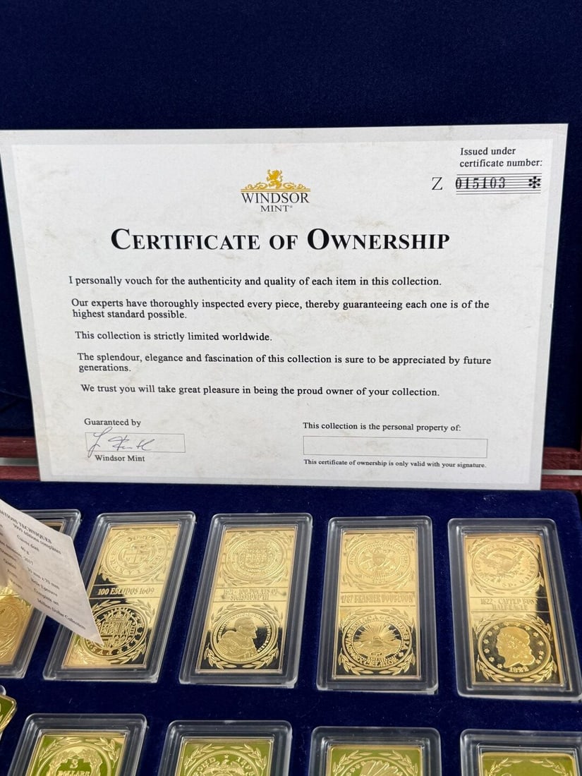 Windsor Mint Gold Plated Million Dollar Ingots Collection - 6
