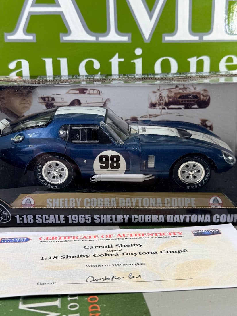 ltd Edition 1:18 scale Shelby Cobra Daytona, by Shelby Collectibles, signed by Carroll Shelby - 12