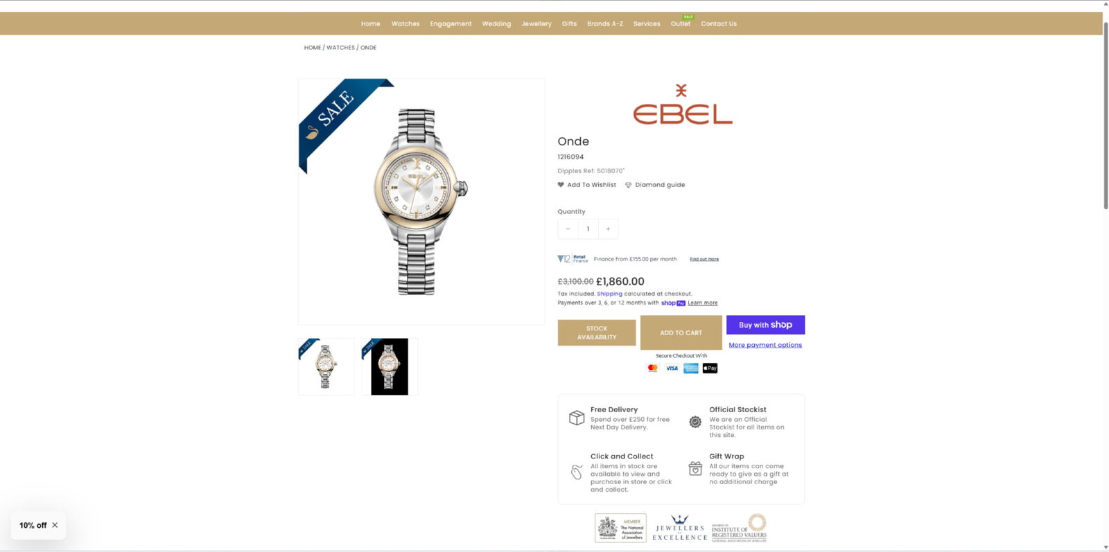 Ebel Onde Factory Diamond Edition Rrp £2000 - 4