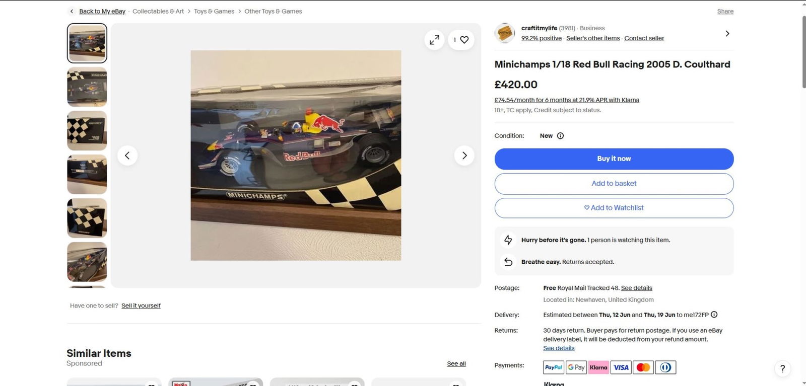 Minichamps 1:18 Red Bull Racing Showcar 2005 D Coulthard - 7