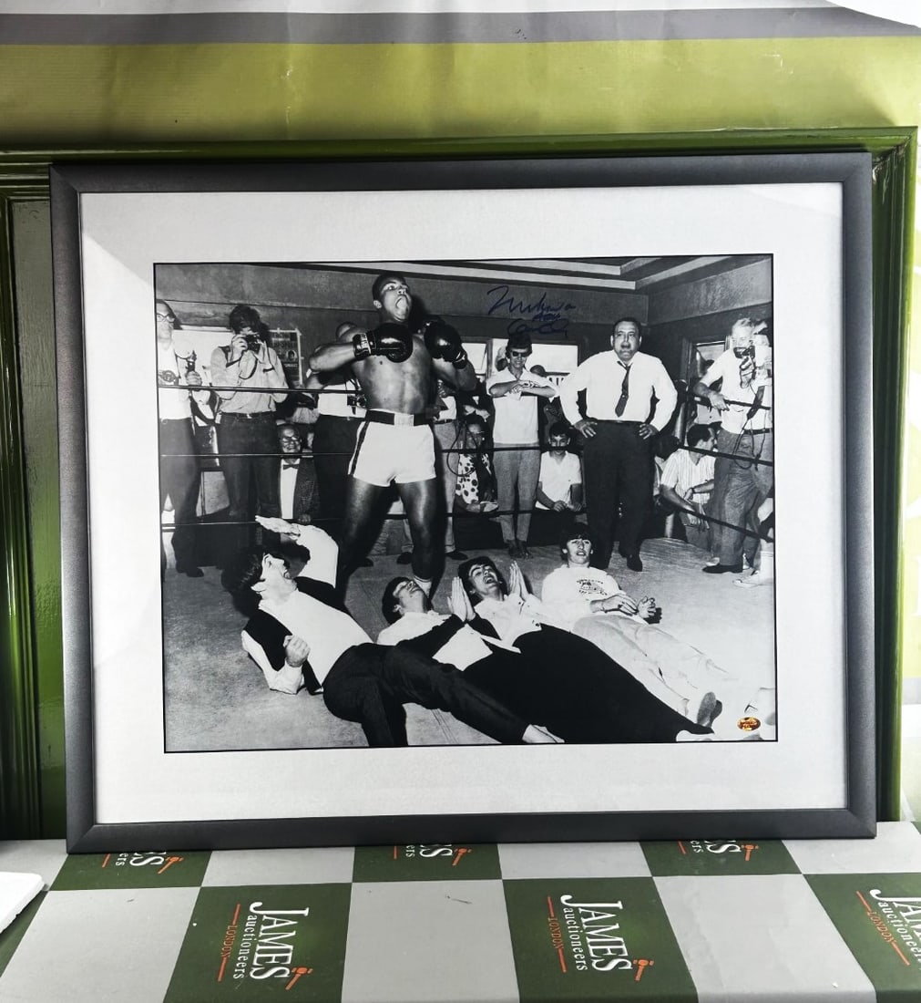 Muhammad Ali Signed Montage With Beatles Miami 1963 (1 of 6)