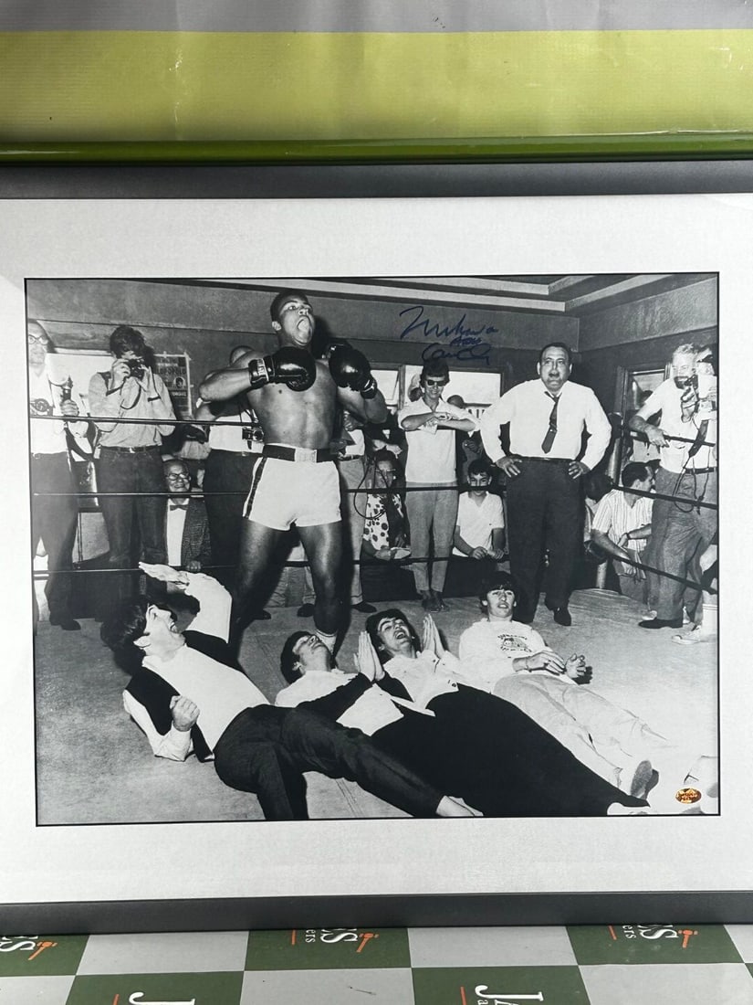 Muhammad Ali Signed Montage With Beatles Miami 1963 - 6