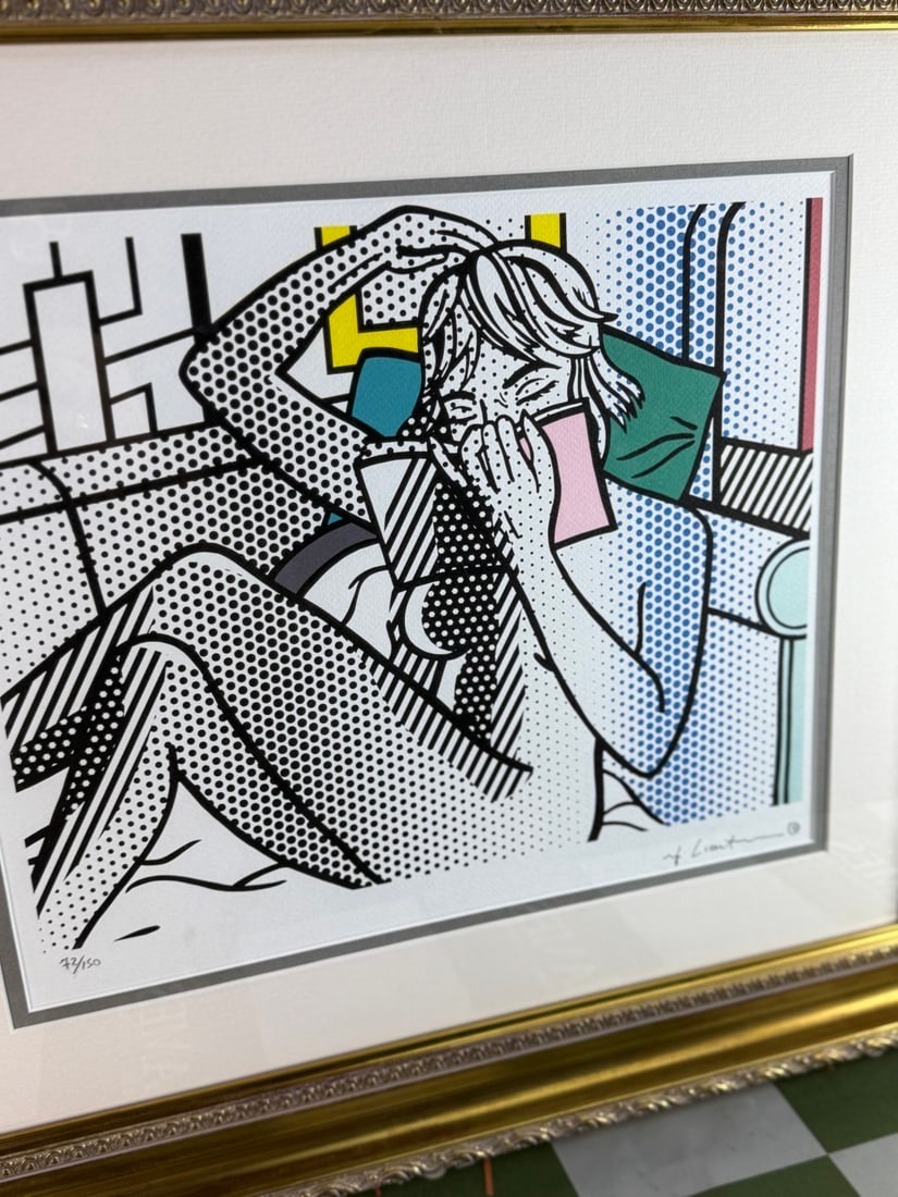 Roy Lichenstein (1923-1997) `Lady Reading` #72/150 Ltd Edition Lithograph Framed - 3