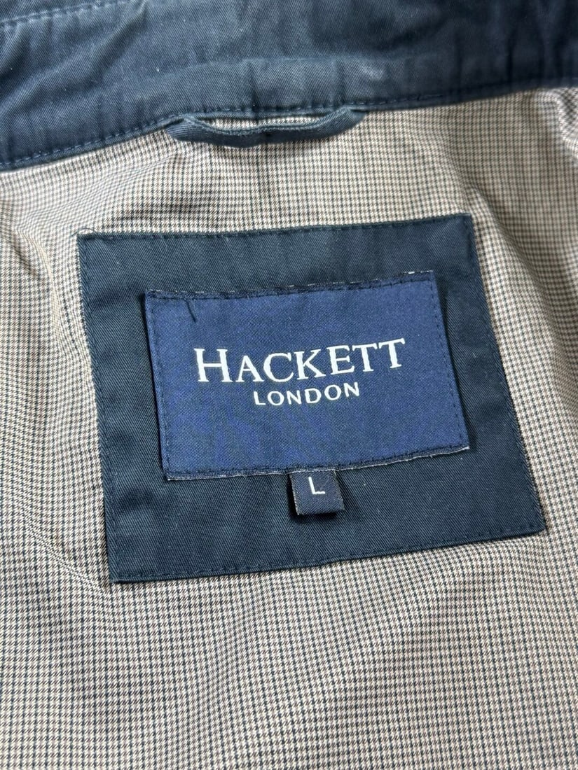 Hackett London Classic Hunters Trench Coat Mac In Navy - 2
