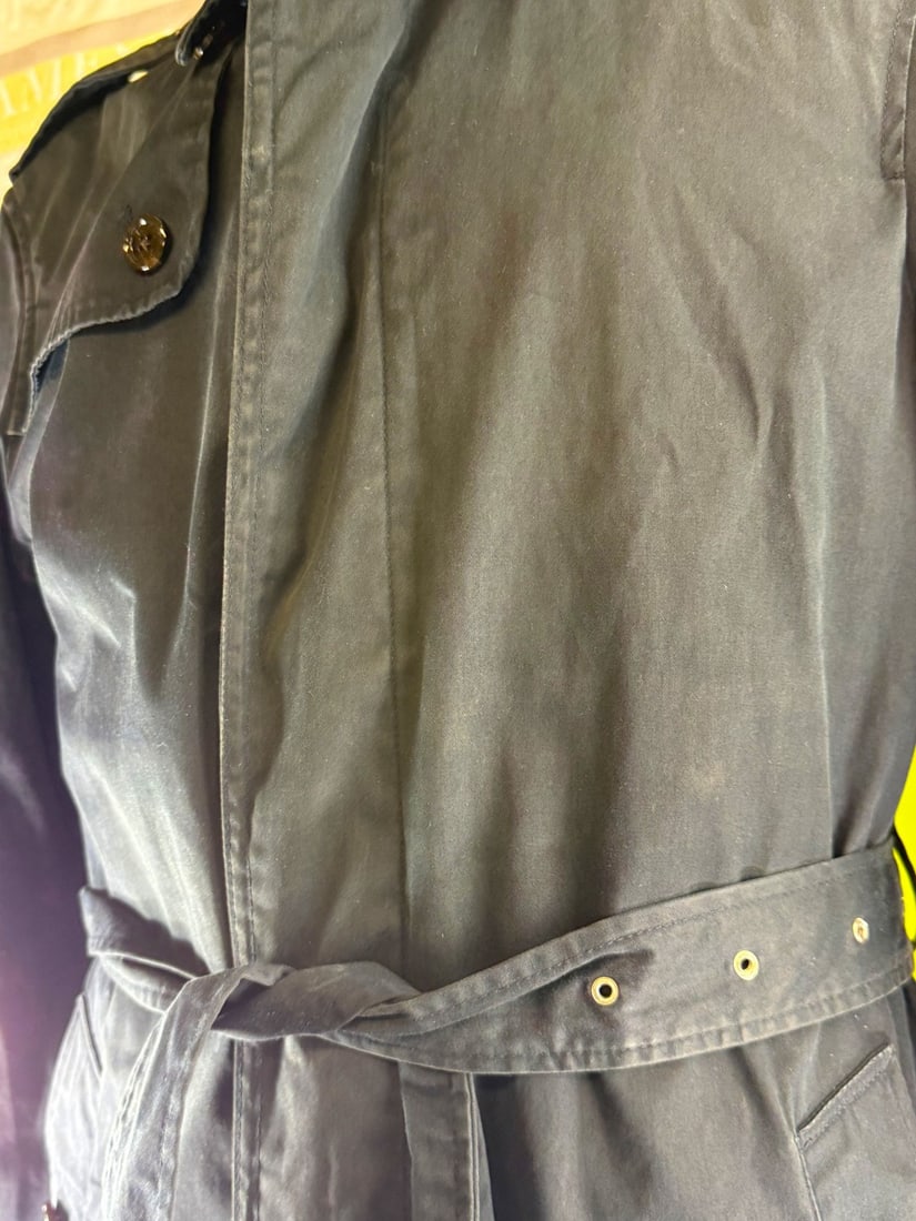 Hackett London Classic Hunters Trench Coat Mac In Navy - 4