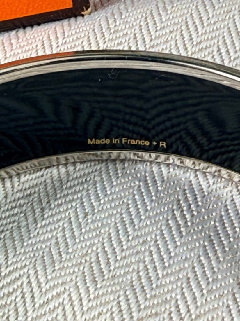 Hermes Paris Turquoise Enamel & Silver Bangle - 3