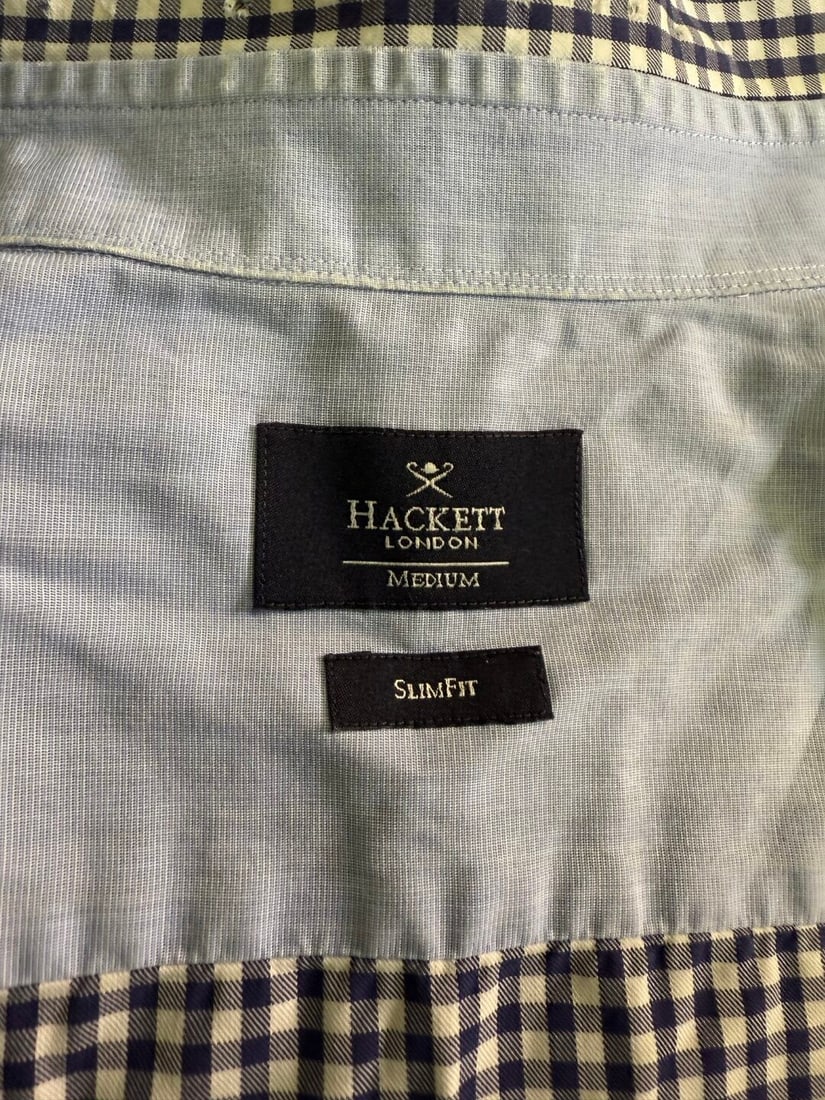 Hackett London -Classic Navy Check Slim Fit Designer Shirt - 2