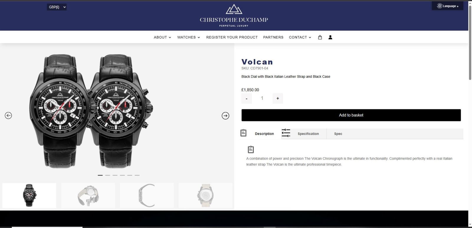 Christophe Duchamp Volcn Mens Chronograph Watch CD 7901-04 - 12