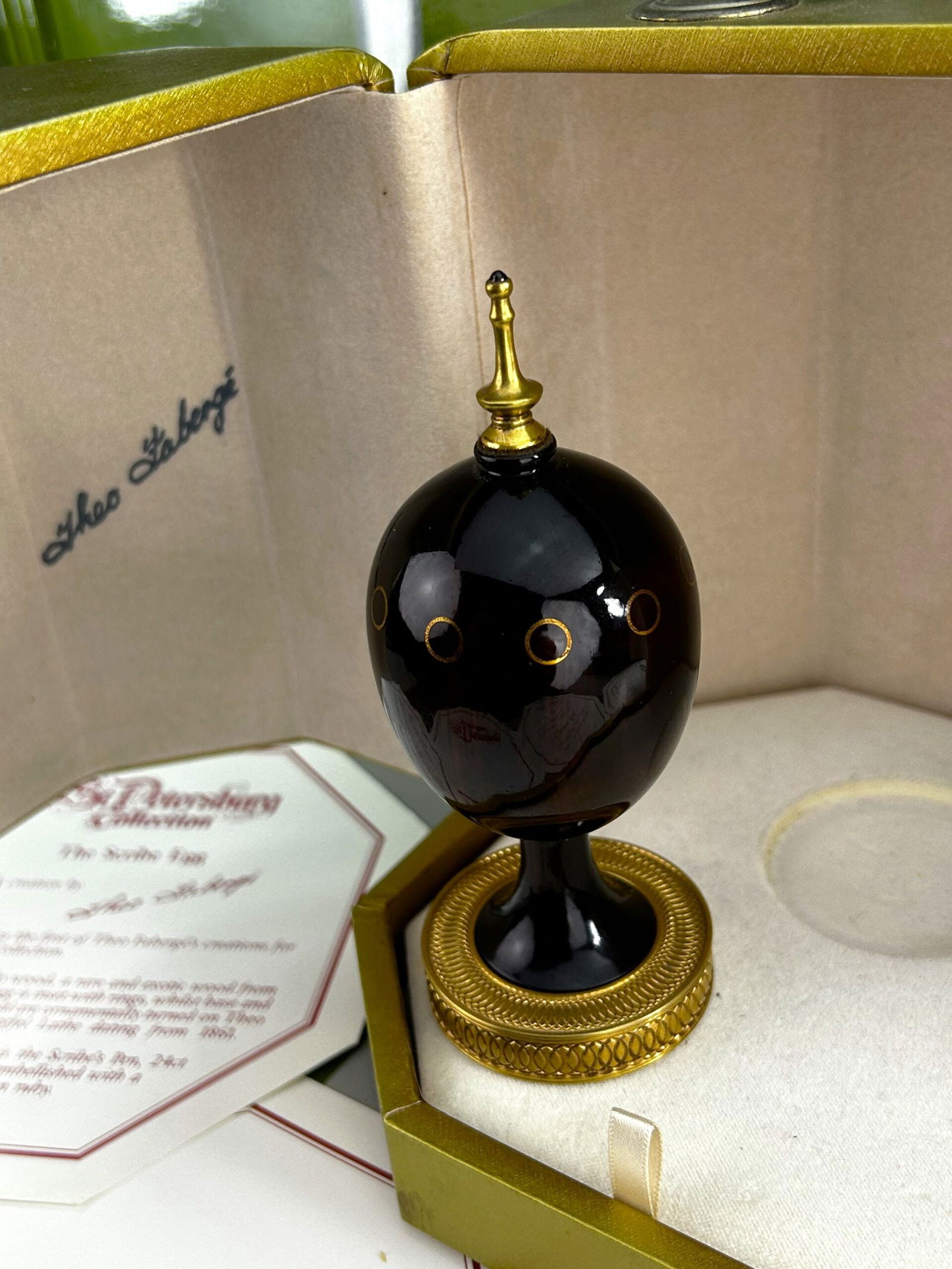 Theo Faberg St Petersburg Collection Cocobolo Wood Egg & 24ct Gold Plated Finish - 3