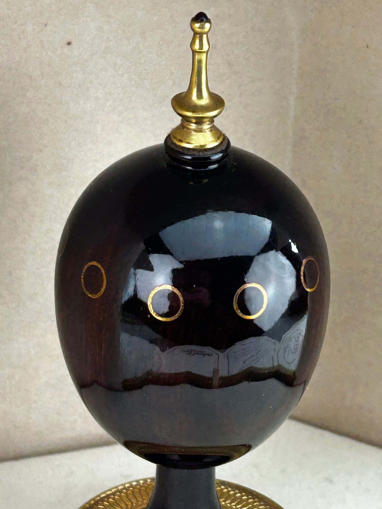 Theo Faberg St Petersburg Collection Cocobolo Wood Egg & 24ct Gold Plated Finish - 6