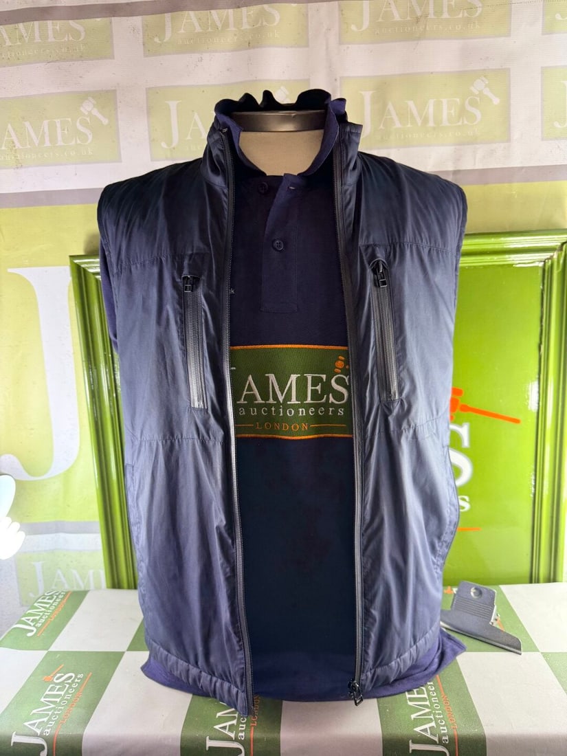 Aston Martin by Hackett Mens Vest Gilet Navy Size M Lightweight Racing Style - 2