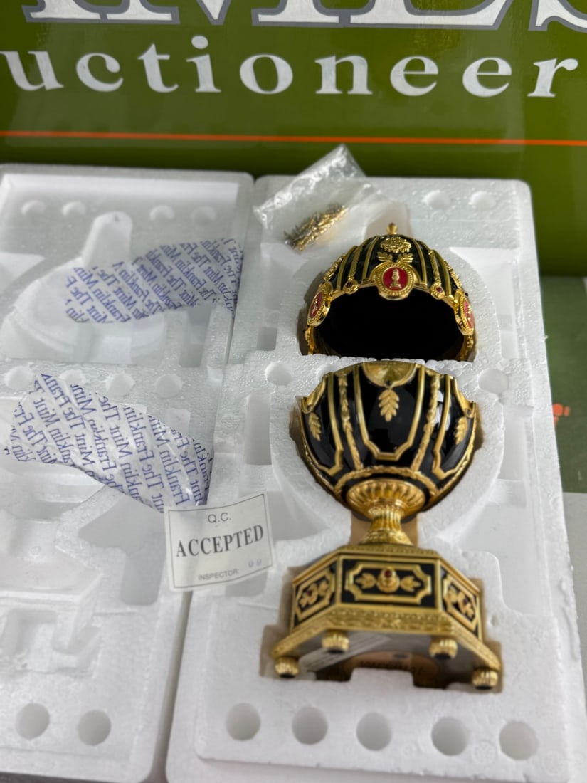 House Of Faberge 24 Carat Gold Imperial Jewelled Egg Chess Set,Unused Example - 16