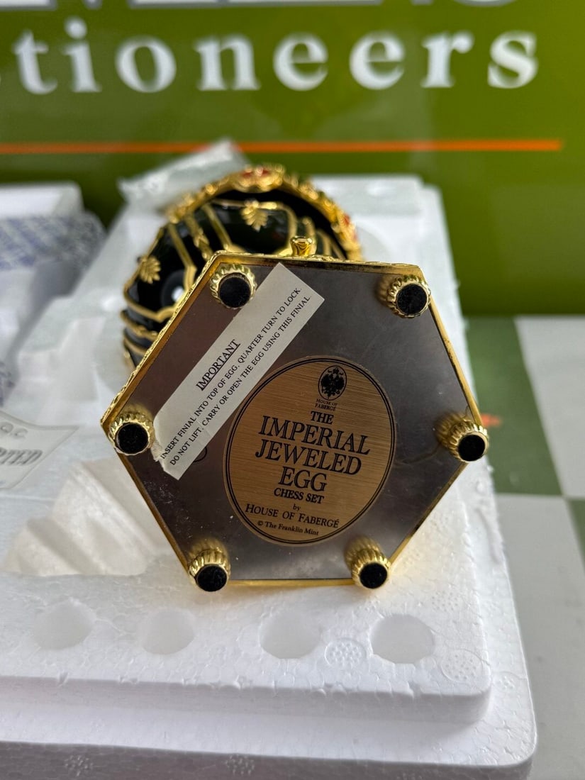 House Of Faberge 24 Carat Gold Imperial Jewelled Egg Chess Set,Unused Example - 17