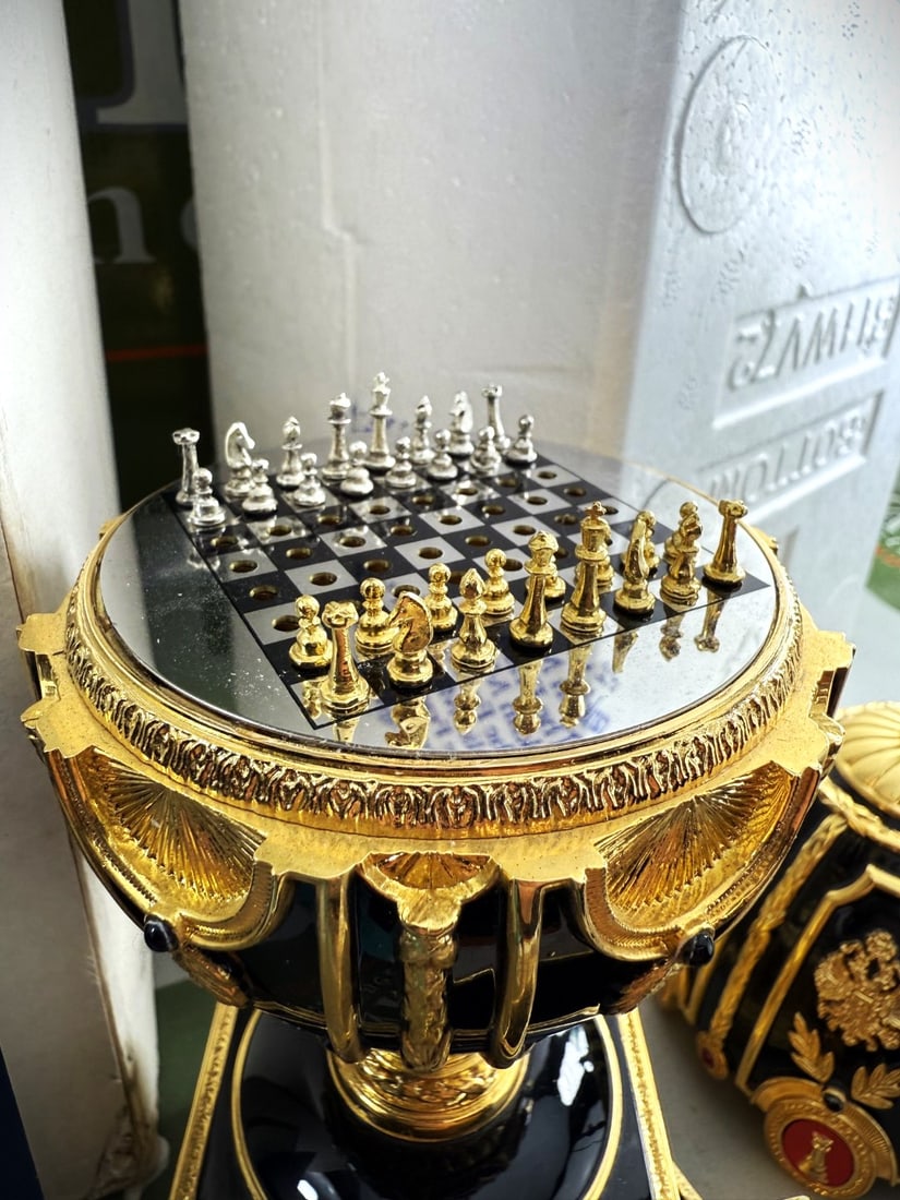 House Of Faberge 24 Carat Gold Imperial Jewelled Egg Chess Set,Unused Example - 4