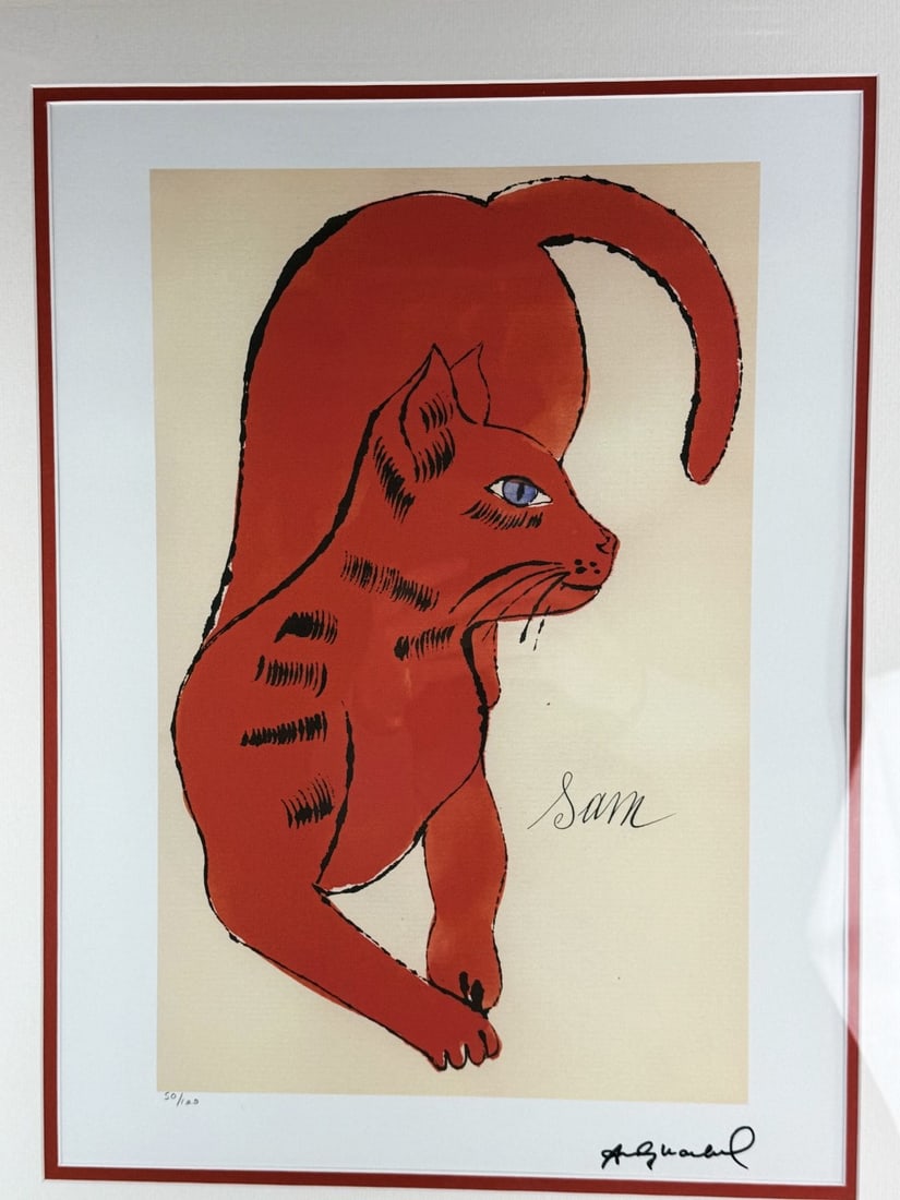Andy Warhol-(1928-1987) `Orange Sam` Numbered Lithograph #50 /100 - 2